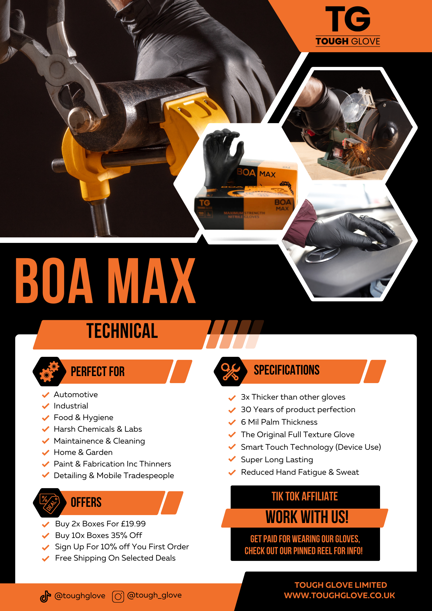 BOA Max - By Tough Glove -  BOX OF 100